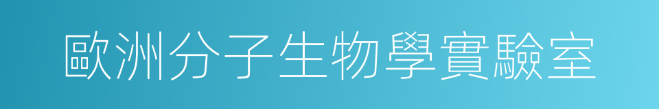 歐洲分子生物學實驗室的同義詞