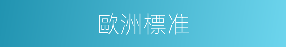 歐洲標准的同義詞