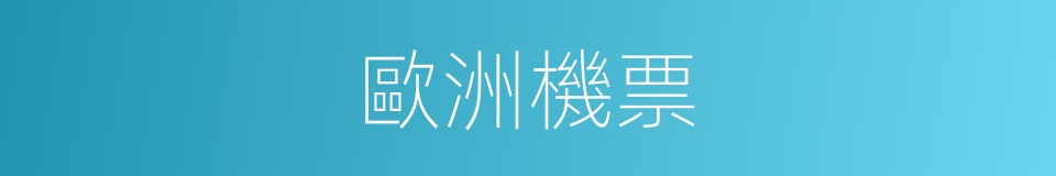 歐洲機票的同義詞