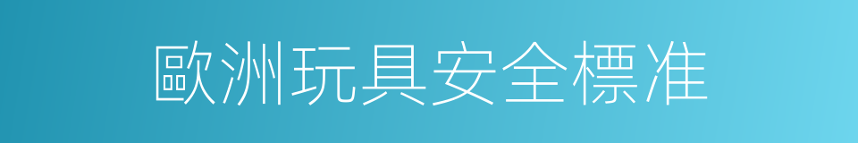 歐洲玩具安全標准的同義詞