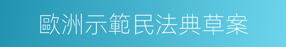 歐洲示範民法典草案的同義詞