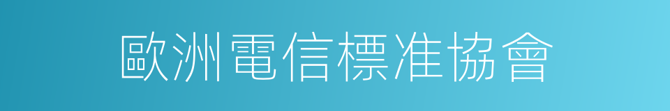 歐洲電信標准協會的同義詞