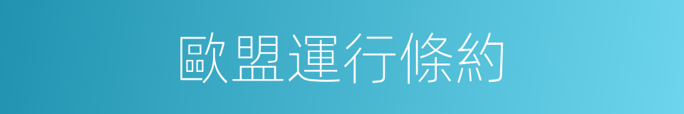 歐盟運行條約的同義詞