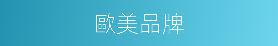 歐美品牌的同義詞