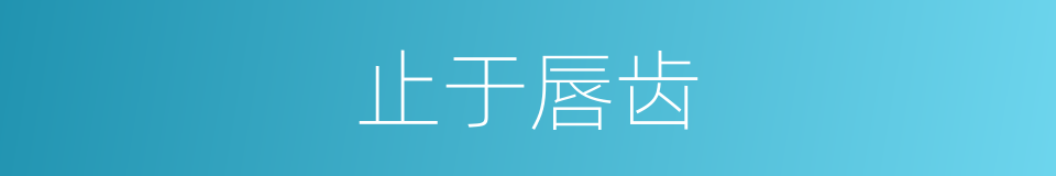 止于唇齿的同义词