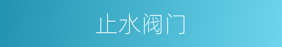 止水阀门的同义词