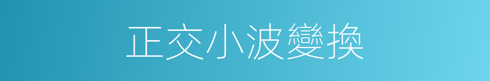 正交小波變換的同義詞