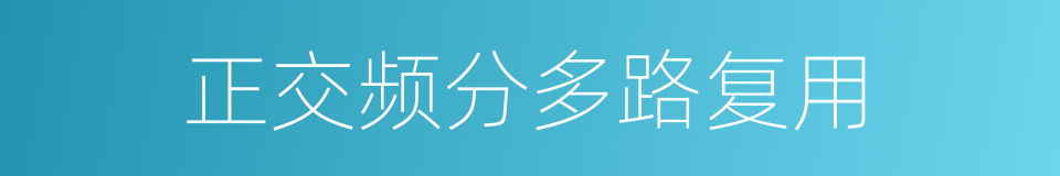 正交频分多路复用的同义词