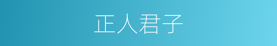 正人君子的意思