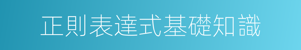 正則表達式基礎知識的同義詞