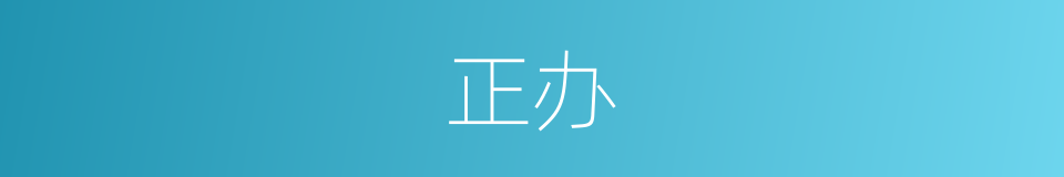 正办的意思
