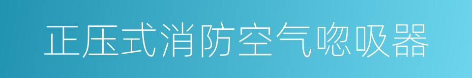 正压式消防空气唿吸器的同義詞