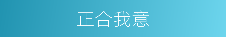 正合我意的意思