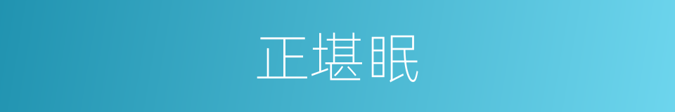 正堪眠的同义词