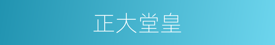 正大堂皇的意思