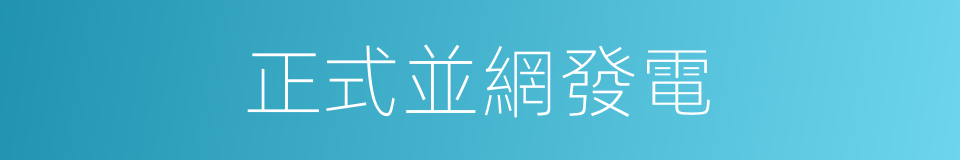 正式並網發電的同義詞