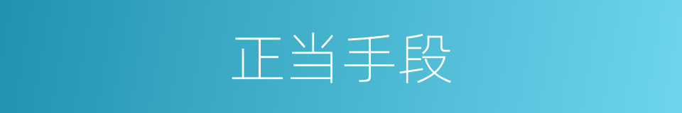 正当手段的同义词
