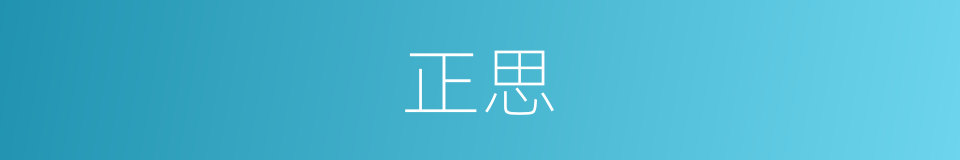 正思的意思