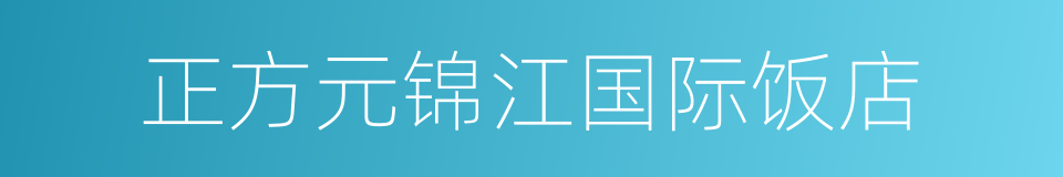 正方元锦江国际饭店的同义词