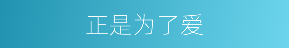 正是为了爱的同义词