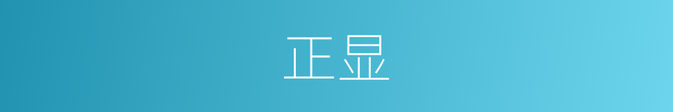 正显的同义词