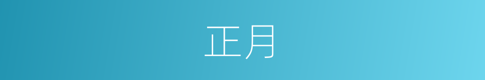 正月的意思