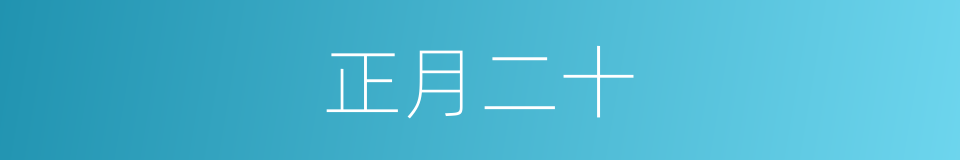 正月二十的同义词