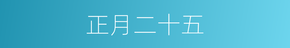 正月二十五的同义词