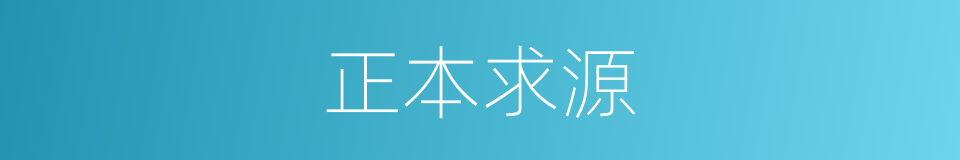 正本求源的同义词
