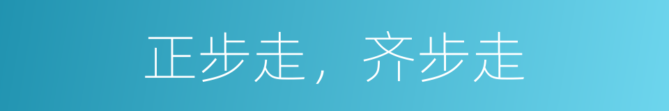 正步走，齐步走的同义词