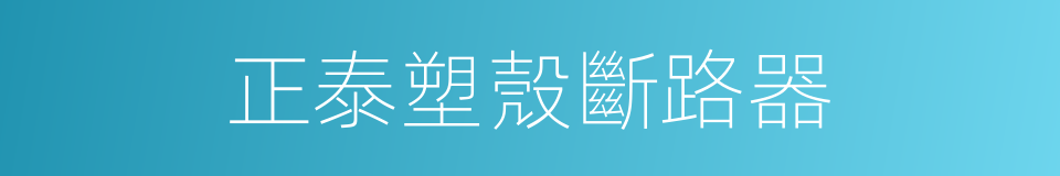 正泰塑殼斷路器的同義詞