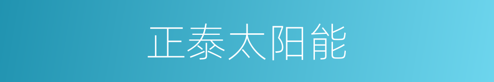 正泰太阳能的同义词