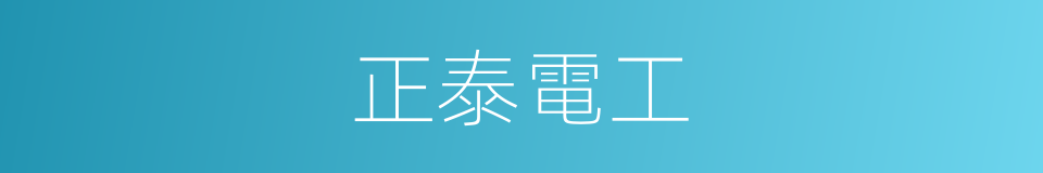 正泰電工的同義詞