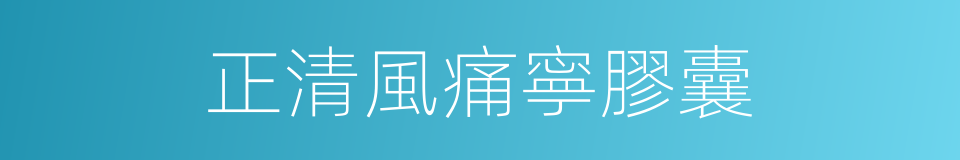 正清風痛寧膠囊的同義詞