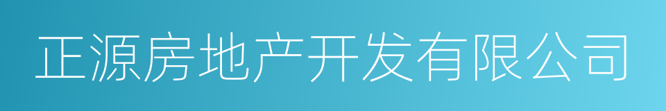 正源房地产开发有限公司的同义词