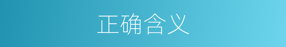 正确含义的同义词