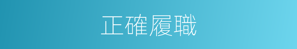 正確履職的同義詞