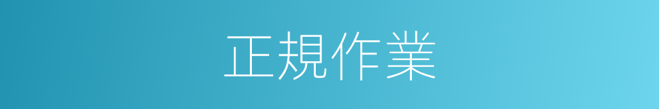 正規作業的同義詞