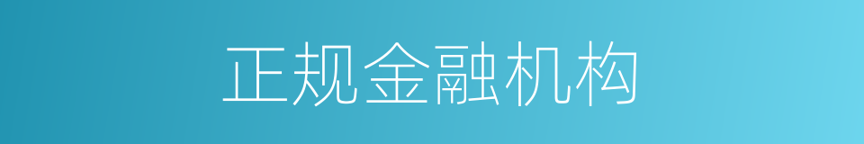 正规金融机构的同义词