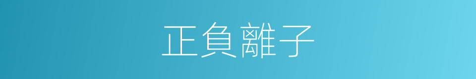 正負離子的同義詞