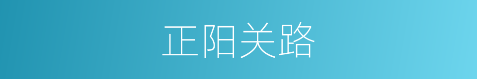 正阳关路的同义词