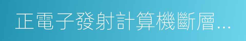 正電子發射計算機斷層顯像的同義詞