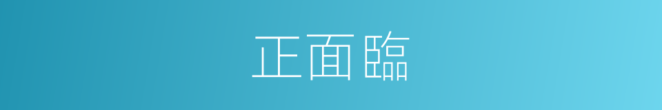 正面臨的同義詞