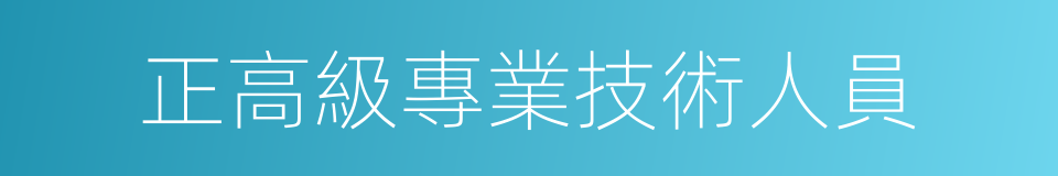 正高級專業技術人員的同義詞