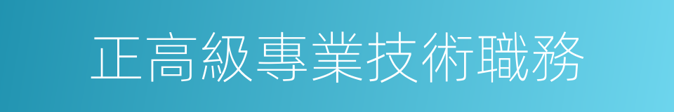 正高級專業技術職務的同義詞