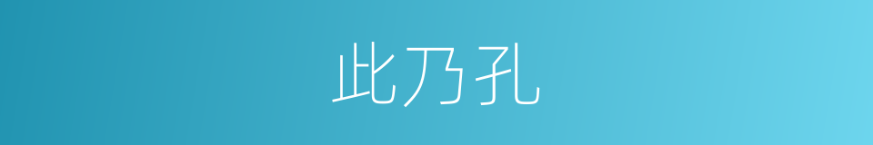 此乃孔的同义词