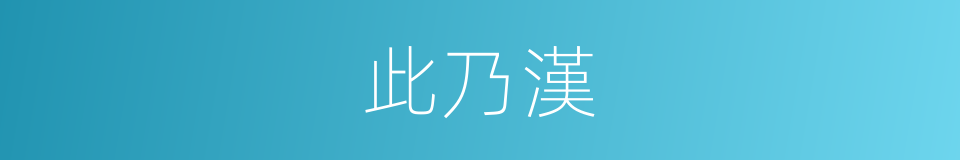 此乃漢的同義詞