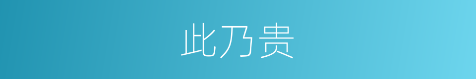 此乃贵的同义词