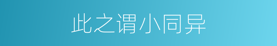 此之谓小同异的同义词
