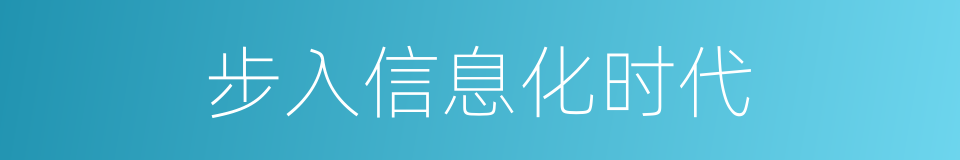 步入信息化时代的同义词